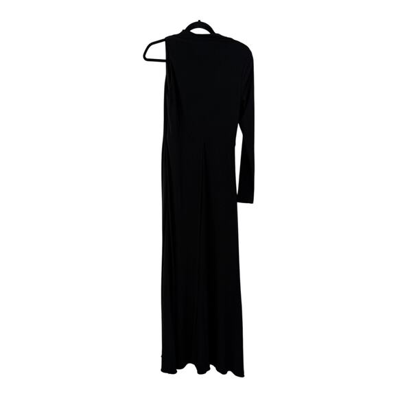 Betsy Adams asymmetric single long sleeve gown dress black size 8 - Picture 5 of 8